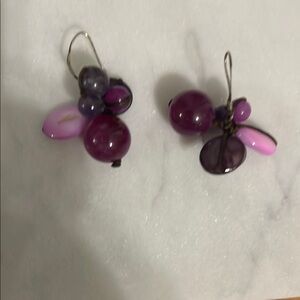 Elegant Purple Beaded Earrings